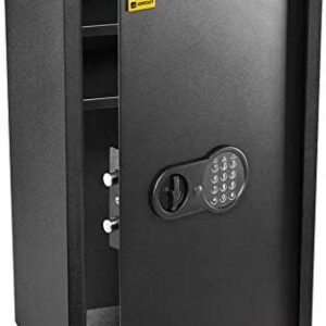 Homesafe HV70E Tresor Safe mit Elektronischem Schloss, 70x40x36cm (HxWxD), Carbon Satin Schwarz