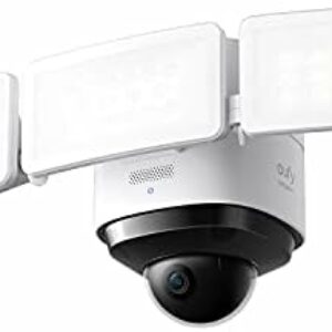 eufy Security Floodlight Cam 2 Pro Überwachungskamera mit Scheinwerfer, 360-Grad Schwenk- und Neigefunktion, 2K Full HD, Smarte Beleuchtung, Wetterfest, K.I. Technologie, Gebührenfreie Nutzung