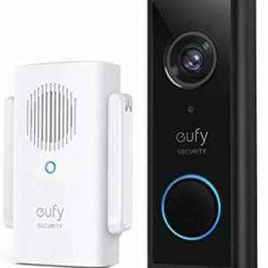 eufy Security Video Doorbell 2K HD Kabellose Sicherheitskamera mit Türklingel & Türglocke, Akkubetrieben, K.I. Personenerkennung mit AI, Beidseitige Audiofunktion, Mühelose Installation