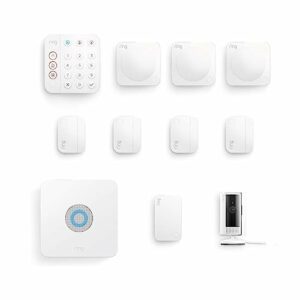 Ring Alarm Security Kit, 10-teilig (2. Gen.) + Ring Innenkamera (2. Gen.) | Alarmanlage mit Kamera für dein Haus mit Tür-/Fensterkontakt, Bewegungsmelder, Signalverstärker