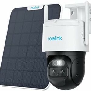 Reolink PTZ Überwachungskamera Aussen Akku mit Auto-Tracking & Auto-Zoom, Dual Lens, 4MP Solar WLAN Kamera Outdoor, 2,4/5GHz WiFi, 30m Farbnachtsicht, KI-Erkennung, 360° View, TrackMix+Solarpanel