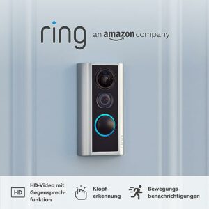 Ring Video-Türspion (Door View Cam) | Videotürklingel ersetzt den Türspion in deiner Haustür | Klingel mit Kamera, HD-Video, Gegensprechfunktion | Türstärke 34mm – 55mm | Video-Türsprechanlage
