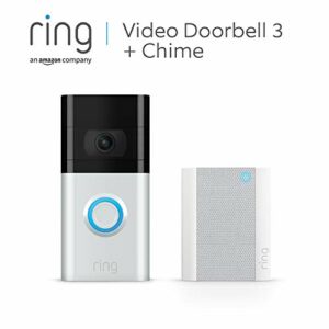 Ring Video-Türklingel 3 Akku (Video Doorbell 3) + Chime | Türklingel mit Kamera, HD-Video, WLAN, Bewegungserfassung, Nachtsicht, Schnellwechsel-Akkupack | Video-Gegensprechanlage für deine Haustür