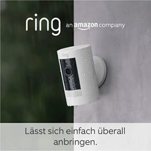 Ring Überwachungskamera aussen (Stick Up Cam Battery), Zertifiziert und generalüberholt | Alexa-kompatibel | Weiß