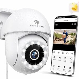 Überwachungskamera Außen 2K, Aktualisierte Kamera Überwachung 360° mit Starlight Farb-Nachtsicht, 2.4GHz IP Outdoor mit Flutlicht, Zwei Wege Audio, Bewegungserfassung, Sirene, Works with Alexa