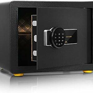 COSTWAY 31,5L Safe Tresor mit Zahlenschloss | 40 x 30 x 31 cm | inkl. 2 Notfallschlüssel | Wandtresor mit abnehmbares Regal & sensibles Alarmsystem | Möbeltresor Feuerfest