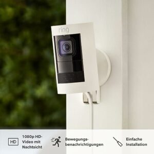Ring Außenkamera Elite (Stick Up Cam Elite) | HD-Sicherheitskamera mit WLAN, Überwachungskamera für aussen mit HD-Video, Gegensprech- und Nachtsichtfunktion, Kamera funktioniert mit Alexa