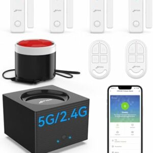 CPVAN Alarmanlage Haus (2.4 & 5GHz WLAN), Einbruchschutz Fensteralarm & Türalarm mit Fernbedienung & APP, Tür & Fenster Sicherheit Alarm für Wohnmobil/Wohnung/Garage, Arbeitet mit Alexa, Modell: CP8