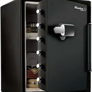 Master Lock Tresor Feuerfest und Wasserdicht mit Zahlencode und Alarm, Dreifacher Schutz – Flug, Feuer und Flut, elektronische Kombination und Alarm, 56.6L, 60.3 x 47.2 x 49.1 cm