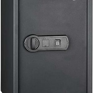 Amazon Basics Elektronisch Schlüssel Biometrisch Tresor mit Fingerabdruck-Verschlusssystem, 50 l, Schwarz