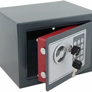 Safe Tresor elektronisch Minisafe Wandtresor Wandsafe Schranktresor Geldschrank Möbeltresor Geldsafe Grau