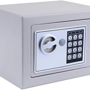 Nictemaw Digital Elektronischer Safe Tresor Möbeltresor Elektronikschloss mit Schlüssel, Grau