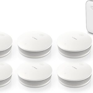 Bosch Smart Home Warnung bei Feuer-Set, 6X Rauchmelder II, 1x Controller II, Funkrauchmelder mit WLAN und App-Funktion, mit austauschbarer Batterie, kompatibel mit Apple HomeKit