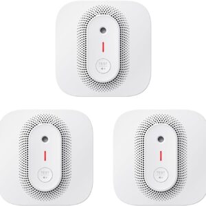 X-Sense Funkvernetzbarer Rauchmelder WLAN, Feuermelder mit Sprachausgabe-Alarm und Standort, austauschbarer Batterie, Übertragungsreichweite von 500 m, XP02S-MR, 3 Stück
