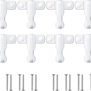 Kamtop Fenstersicherung 8er Set Sash Jammers Schärpe Blocker Weiß Zinklegierung Fenster Jammer Sicherheit Jammer Schlösser mit Befestigungsschrauben für UPVC PVC PVC Fenster Tür Home Security