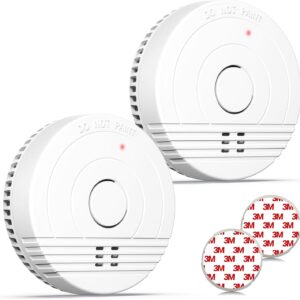 Andyssey Batterie Rauchmelder mit Magnethalterung, Zertifiziert DIN EN14604, Feueralarm mit Fotoelektrischem Sensor, 85 dB Alarmlautstärke, 2 Stück