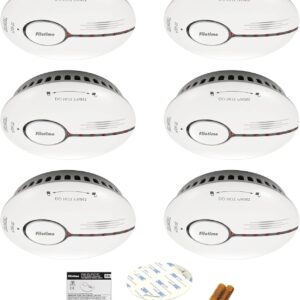 Rauchmelder, Feueralarm Rauchmelder mit LED-Anzeige & Test/Stummschaltungstaste, austauschbarer Batterie, entspricht dem EN14604-Standard, Ton- und Blitzalarm 85dB für Zuhause (Standalone 6er Pack)