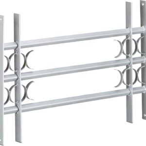 Relaxdays Fenstergitter Einbruchschutz, ausziehbar, für außen, Stahl, 450 x 700-1050 mm, Sicherheitsgitter, grau