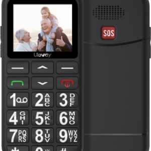 CHAKEYAKE Seniorenhandy mit Großen Tasten | Mobiltelefon Ohne Vertrag mit 1.7 Zoll LCD | SOS-Funktion | Dual SIM Tastenhandy mit Taschenlampe | Ladestation | Schwarz-G180