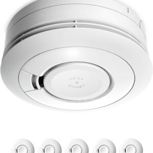 Ei Electronics Ei650 Rauchwarnmelder, Rauchmelder im 5er Set, Stand-Alone-Gerät mit Batterie für 10 Jahre, Testsieger Stiftung Warentest, weiß
