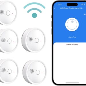 HEIMAN Wi-Fi Smart Rauchmelder, 10 Jahre Fotoelektrischem Sensor,WLAN Feuermelder mit austauschbarer Lithium-Batterie,Mini Brandmelder, EN14604 Zertifizierter Rauchwarnmelder (5er Set)