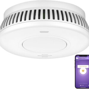 VisorTech Rauchmelder.Set: WLAN-Rauchwarnmelder mit integrierter 10-Jahres-Batterie, 85 dB, App (Feuermelder 10 Jahre Batterie, Brandschutzalarm, Tablet Halterung)