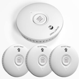 Rauchmelder 10 Jahre Batterie | Feuermelder für Zuhause Brandmelder mit Stummschaltung und Selbsttest Funktion Fotoelektrischem Sensor, Q-Zertifiziert DIN EN14604 (4er Set)