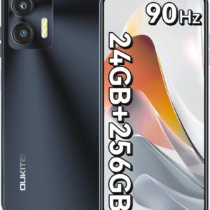 OUKITEL C36 Smartphone Ohne Vertrag 24GB+256GB/1TB,Android 14 4G Handy Günstig Octa Core,6,56 Zoll 90Hz Display,5150mAh Akku,13MP Panorama Kamera,Dual SIM Simlockfreie Handys,Fingerabdruck-Schwarz