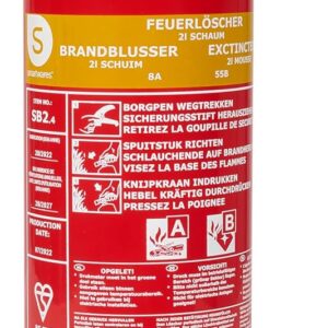 Smartwares Schaum-Feuerlöscher – 2 L – für AB-Brände – geeignet für Büros und Privathaushalte – inkl. Halterung – 10.014.97