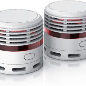 Brandson – 2X Rauchmelder 10 Jahre Batterie, Rauchwarnmelder, geprüft nach EN 14604, für Wohnräume geeignet, 85 dB Alarmlautstärke, LED Indikator, Weiß