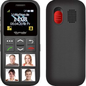 simvalley MOBILE Seniorenhandy: Senioren-Handy, Garantruf Premium, 4 Kurzwahl-Foto-Tasten (Seniorenhandy ohne Vertrag, 4 Tasten, Kurzwahlfunktion)