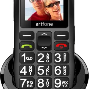 artfone C1+ Mobile Seniorenhandy ohne Vertrag | Dual SIM mit Notruftaste | Rentner Handy große Tasten | 1800 mAh Akku Lange Standby-Zeit | Großtastenhandy mit Ladestation | 1,77 Zoll Farbdisplay