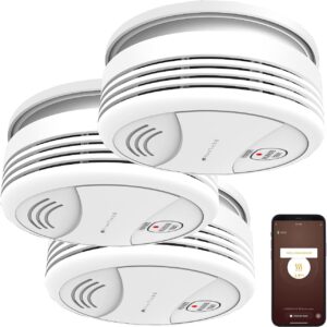 VisorTech Brandmelder: 3er-Set WLAN-Rauchwarnmelder, weltweite App-Benachrichtigung, 85 dB (Rauchmelder-Sensor, Sprachgesteuerter Rauchmelder, Tablet Halterung)
