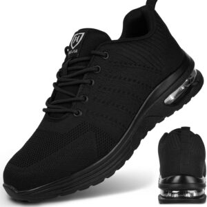 OFFCUP Sicherheitsschuhe Herren, Leichte Arbeitsschuhe, Sportlich Stahlkappenschuhe, Arbeitsturnschuhe Atmungsaktiv rutschfest Luftkissen Sneaker Bequeme