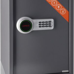 Brihard Business XL Elektronischer Betriebstresor – 50x35x36 cm große Sicherheitsbox mit LED-Bildschirm, digitalem Zahlenschloss und herausnehmbarer Ablage für Büro, Zuhause
