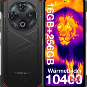DOOGEE FIRE 6 Wärmebildkamera Outdoor Handy,10400mAh,16GB+256GB Outdoor Handy Ohne Vertrag Android 14,50MP Triple Kamera, 6.56“ Outdoor Smartphone, 4G Dreifach SIM, NFC, IP68, Fingerabdruck, Face ID