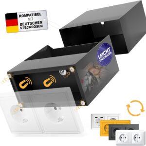 Elder Welder® Steckdosen Safe Tresor | kompatibel mit jeder Schuko Doppelsteckdose | Mini Safe mit Schlüssel als Geldversteck, Geheimfach & Geheimversteck | Steckdosen Tresor