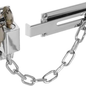 XFORT Türkette aus poliertem Chrom, Sicherheitskette für die Vordertür mit externem Schlüssel-Entriegelungsmechanismus.