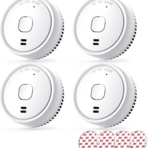 Putogesafe Rauchmelder, Feuermelder mit 10 Jahre Lebensdauer, Brandmelder mit austauschbarer 1-Jahr Batterie, Photoelektrischer Rauchwarnmelder, 4 Stück