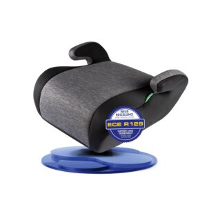 WALSER Kinder Sitzerhöhung Auto Raffi, Kindersitz Auto 125-150 cm, Kindersitzerhöhung Auto neueste Norm 2024 ECE R 129, Sitzerhöhung Auto Kinder, Kindersitz schmal, Sitzerhöhung Kinder grau/schwarz