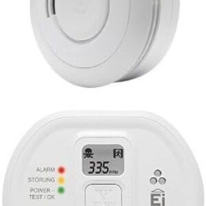 Ei Electronics Ei650 10-Jahres-Rauchwarnmelder, weiß, 1 Stück + Ei208D 10-Jahres-Kohlenmonoxidwarnmelder, weiß, 1 Stück