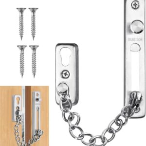 Türkette,Sicherheitsschloss Wohnungstür,Türschloss,tür sicherheitsriegel,türriegel,sicherheitskette,türsicherung einbruchschutz,verriegelung für türen (Silber)