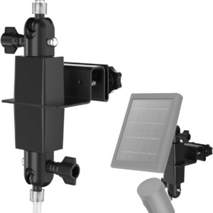 Dual-Schnittstelle Überwachungskamera und Solarpanel Dachrinnen-Halterung für Ring Stick Up Cam/Ring Spotlight Cam – Kamera Solar Aussen Sicherheitskamera Outdoor Halterung (Schwarz, 1 Pack)