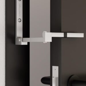 Scheffinger V77 Türriegel in der Farbe Silber aus 100% hochwertigem Stahl, Sicherheit gegen Einbruch, Überfallschutz für Wohnungstüren, gefertigt in Deutschland