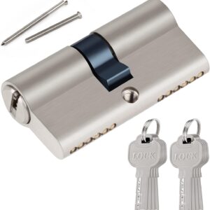 Hengsong Zylinderschloss,Profil-Zylinder Schließzylinder Doppelzylinder 30/30 mit 8 Schlüsseln Metallsilber-Knaufzylinder geeignet für alle Arten von Türen