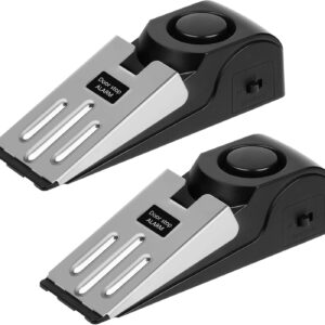 Flintronic Türstopper Alarm, 2 Stück Alarm Türstopper Türalarm Einbruchschutz 120dB, Tür Sicherheit Einstellbares Doppelschutz, Sicherheitsgerät für Zuhause, Hotel und Reisen, (Batterien nicht im)