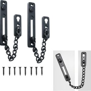 KAYEF 2 Tür Sicherheitskette Edelstahl, türkette, sicherheitsschloss wohnungstür mit Schrauben für Türsicherheitsketten für Wohnungen, Schulen, Innentüren und Fenster, etc.