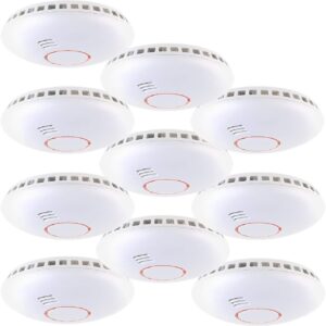 VisorTech Feuermelder: Vernetzbarer Funk-Hitze- & Rauchwarnmelder RWM-460.f, 85 dB, 10er-Set (Rauch und Hitzemelder, Rauchwarnmelder vernetzt, Feuer)