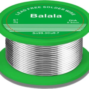 Balala Lötzinn mit Flussmittel, Lötzinn, Bleifrei, Sn99 Ag0,3 Cu0,7/0,8mm, 20g, Lötdraht Flussmittelanteil: 2%, Lötdrähte mit kolophonium kern für die Reparatur elektronischer Komponenten 217 ° C