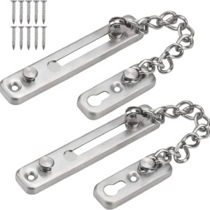 2 Stück Tür Sicherheitskette, Anti-Diebstahl-Kette Türkette, Tür Kettenschloss mit Sicher Schnalle, Türgriff Diebstahlschutz Kette mit Schrauben für Innentüren, Familiem, Türsicherung